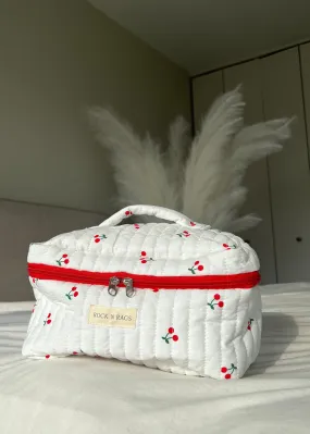 Rock N Rags Quilted Makeup Bag ★ Cherry