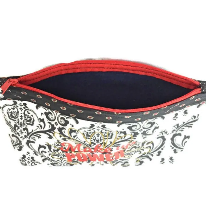 SOLD Black and White Makeup Cosmetic Case, "Makeup Power" Barbz.net