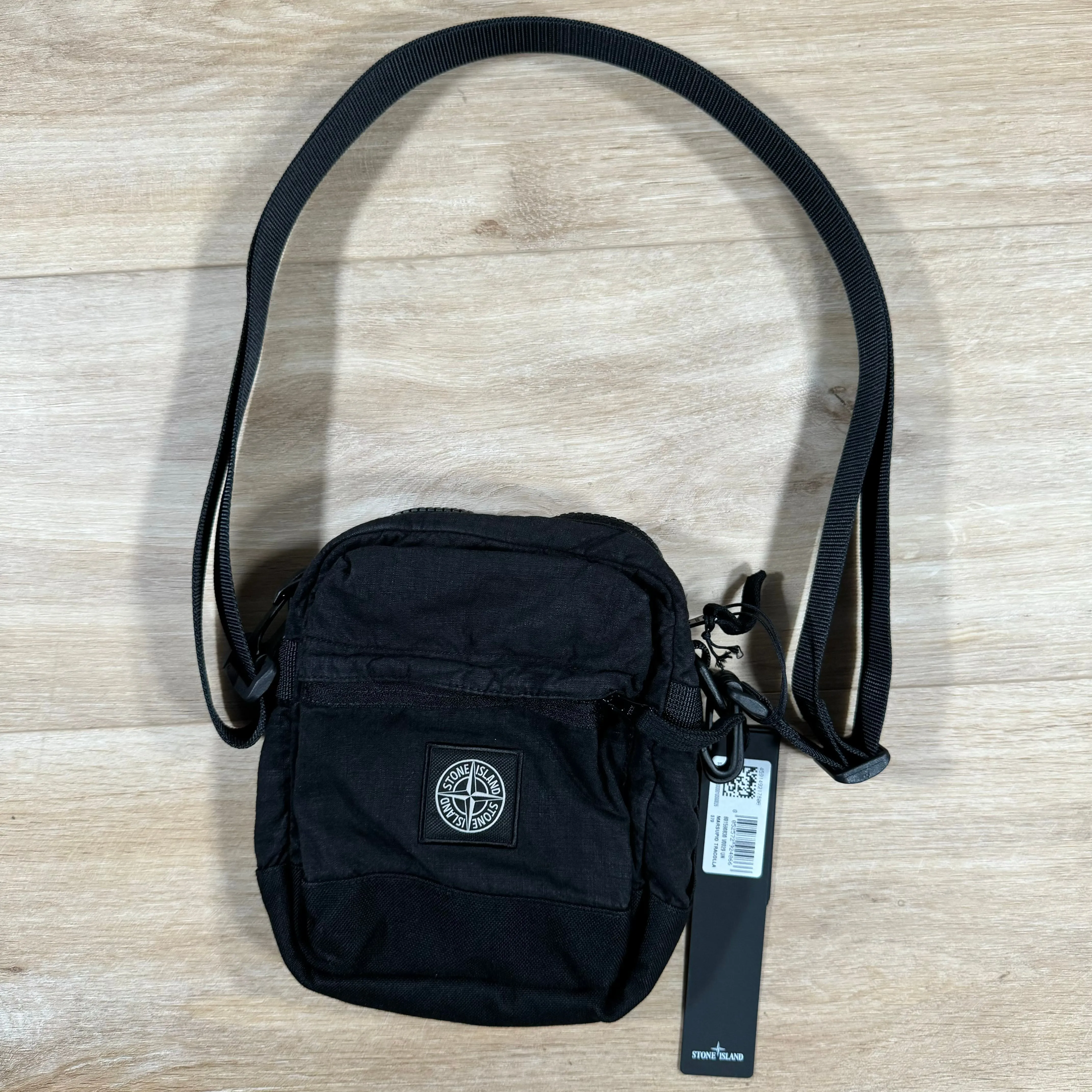 Stone Island Lino Nylon Tela-TC Bum Bag in Black