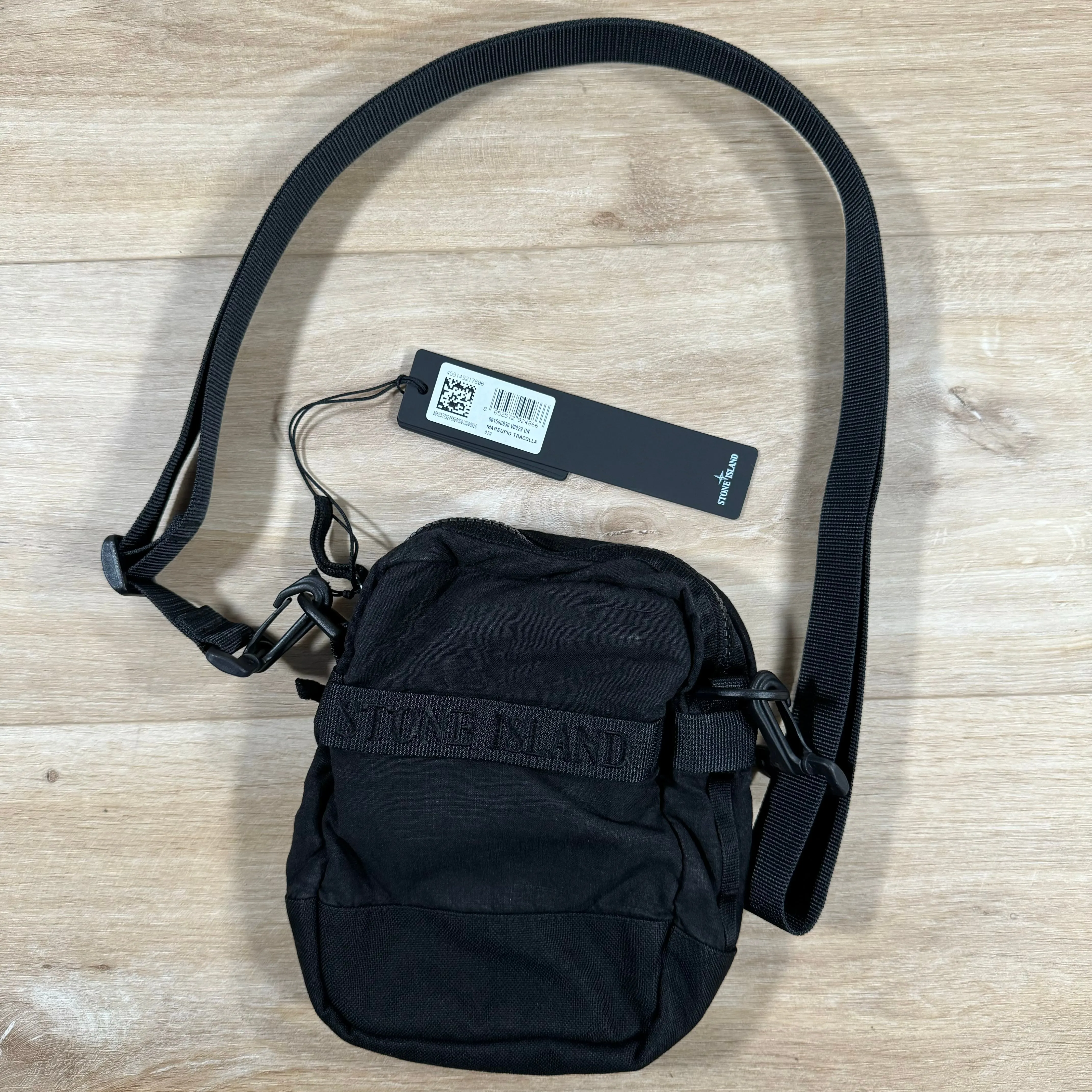 Stone Island Lino Nylon Tela-TC Bum Bag in Black