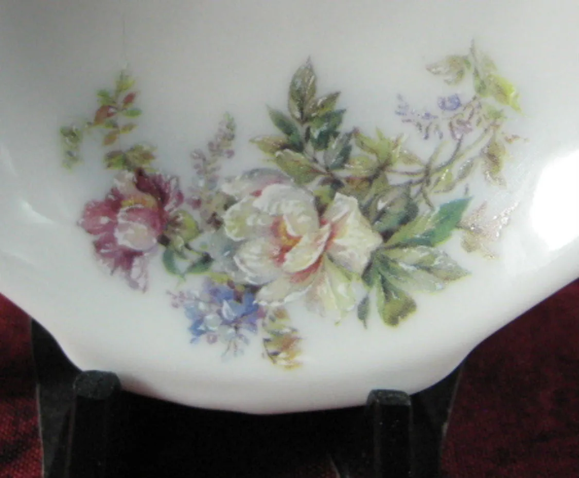 Teapot Shape Tea Bag Caddy Royal Patrician Aurora Rose Bouquet Bone China