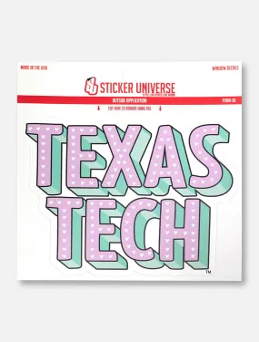Texas Tech Red Raiders "Stacked Pastel Hearts" Decal