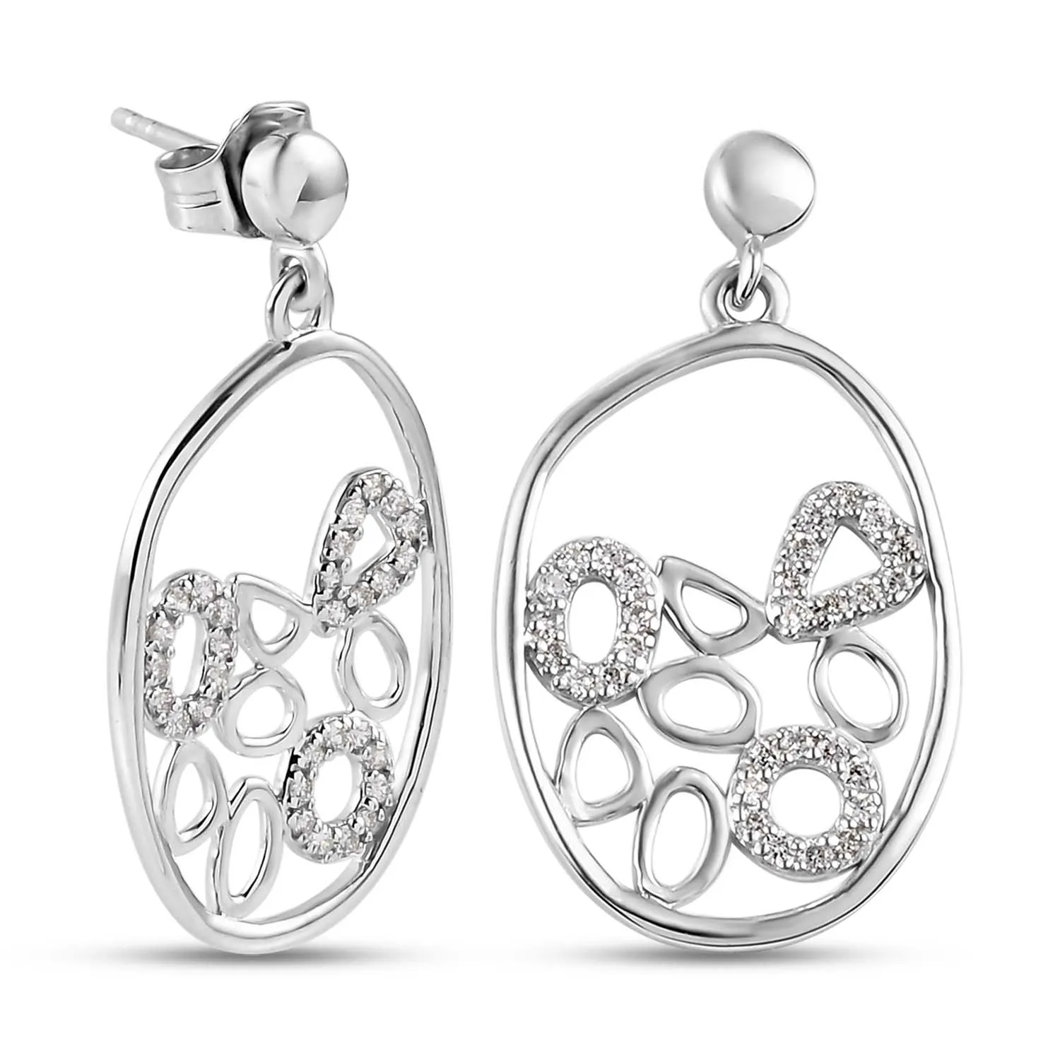 Versa Certified Diamonds Mosiac Earring in 14K White Gold