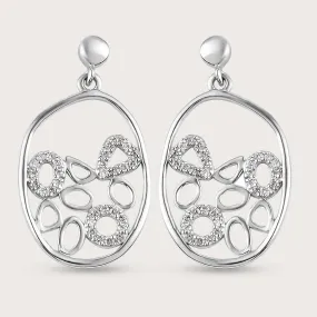 Versa Certified Diamonds Mosiac Earring in 14K White Gold
