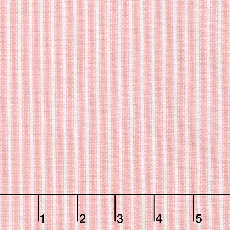 Vintage Adventure - Stripe Pink Yardage