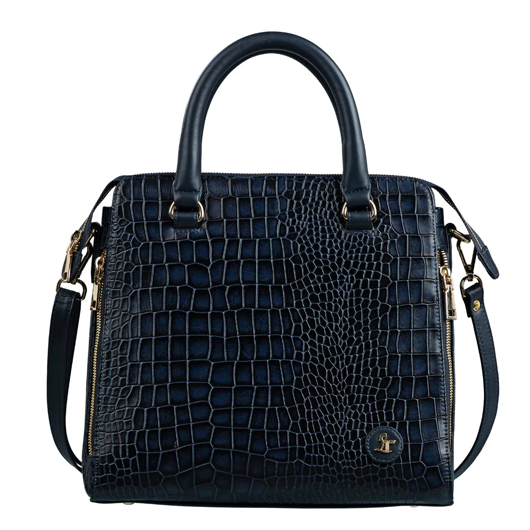 Vivian - Women's Handbag | Genuine Leather Ladies Sling Bag |Office Bag for Women | Color: Navy Blue