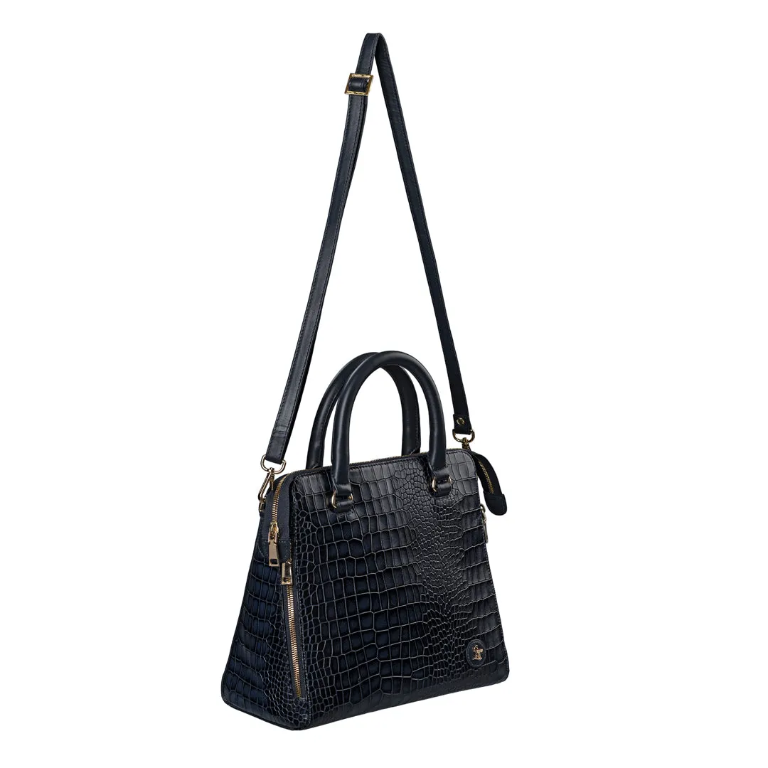 Vivian - Women's Handbag | Genuine Leather Ladies Sling Bag |Office Bag for Women | Color: Navy Blue
