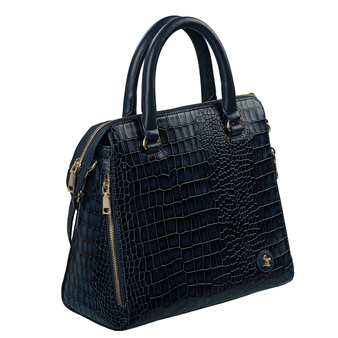 Vivian - Women's Handbag | Genuine Leather Ladies Sling Bag |Office Bag for Women | Color: Navy Blue