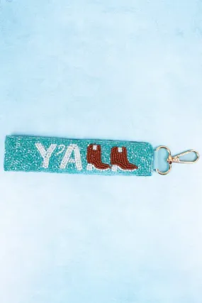 Y'ALL Seed Bead Wristlet Keychain